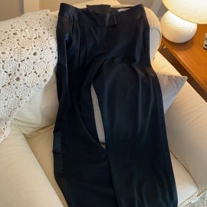 Diane Von Furstenberg Black Wide Leg Tuxedo Pants